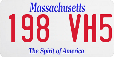 MA license plate 198VH5