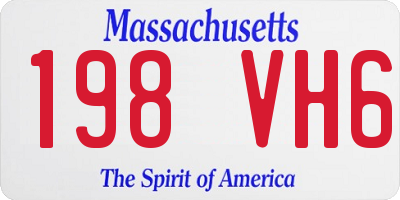 MA license plate 198VH6