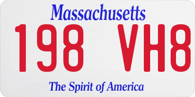 MA license plate 198VH8