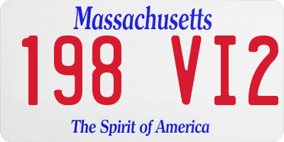 MA license plate 198VI2