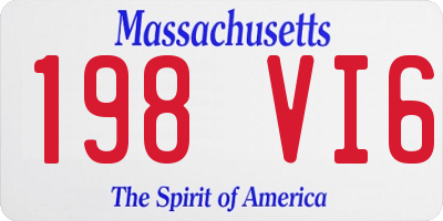 MA license plate 198VI6
