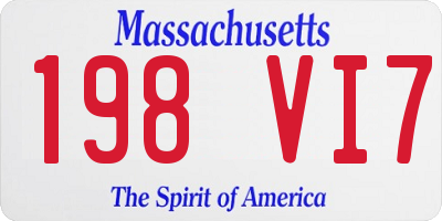 MA license plate 198VI7