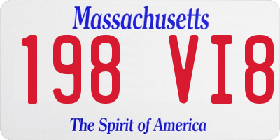 MA license plate 198VI8