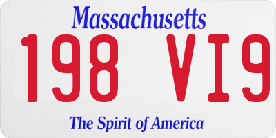 MA license plate 198VI9