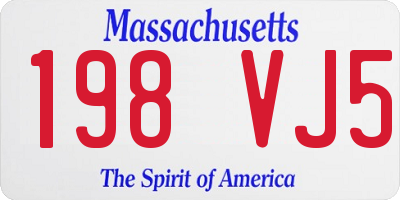 MA license plate 198VJ5