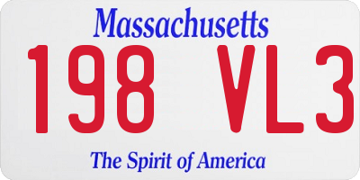 MA license plate 198VL3