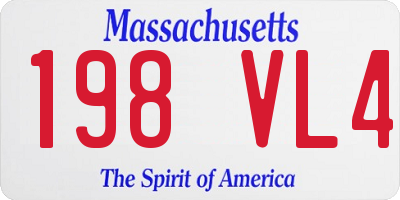 MA license plate 198VL4