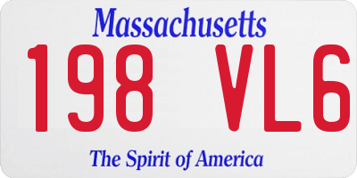 MA license plate 198VL6