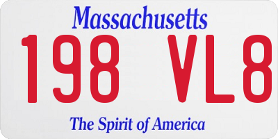 MA license plate 198VL8