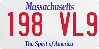 MA license plate 198VL9