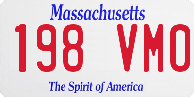 MA license plate 198VM0