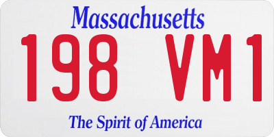 MA license plate 198VM1