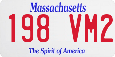 MA license plate 198VM2