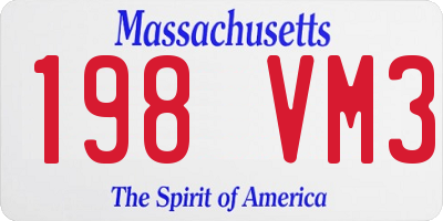 MA license plate 198VM3