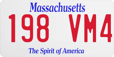 MA license plate 198VM4