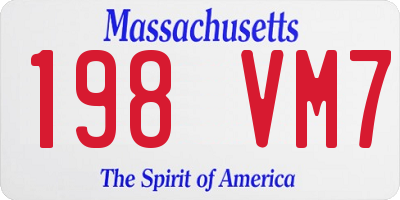 MA license plate 198VM7