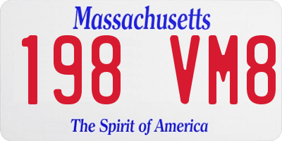 MA license plate 198VM8