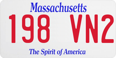 MA license plate 198VN2