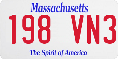 MA license plate 198VN3