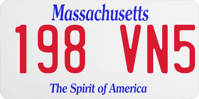 MA license plate 198VN5