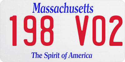 MA license plate 198VO2