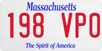 MA license plate 198VP0