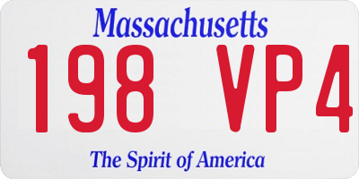 MA license plate 198VP4