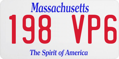 MA license plate 198VP6