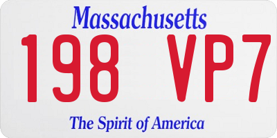 MA license plate 198VP7