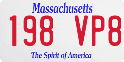 MA license plate 198VP8