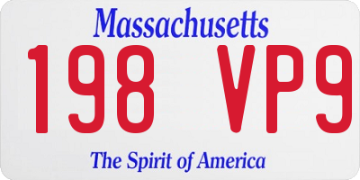 MA license plate 198VP9