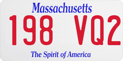 MA license plate 198VQ2