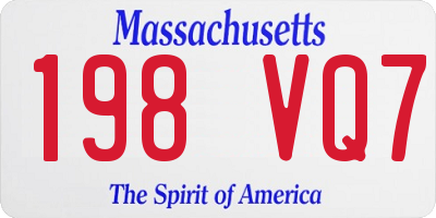 MA license plate 198VQ7