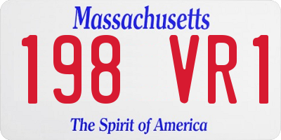 MA license plate 198VR1
