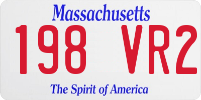 MA license plate 198VR2