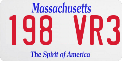MA license plate 198VR3