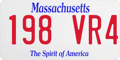 MA license plate 198VR4