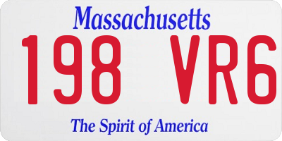 MA license plate 198VR6