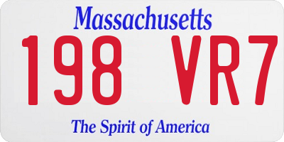 MA license plate 198VR7