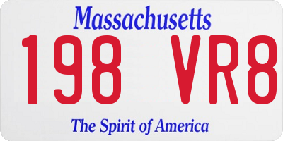 MA license plate 198VR8
