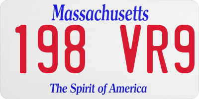 MA license plate 198VR9