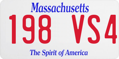 MA license plate 198VS4