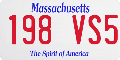 MA license plate 198VS5