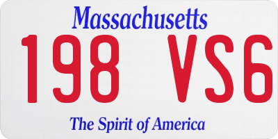 MA license plate 198VS6