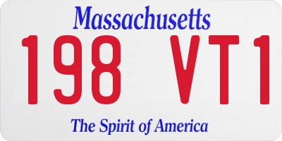 MA license plate 198VT1