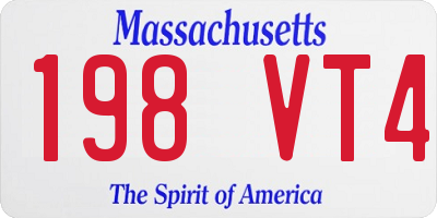 MA license plate 198VT4