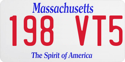 MA license plate 198VT5