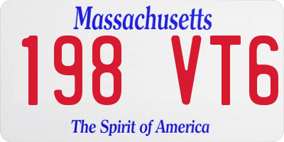 MA license plate 198VT6