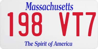MA license plate 198VT7