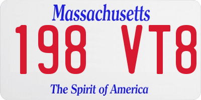 MA license plate 198VT8
